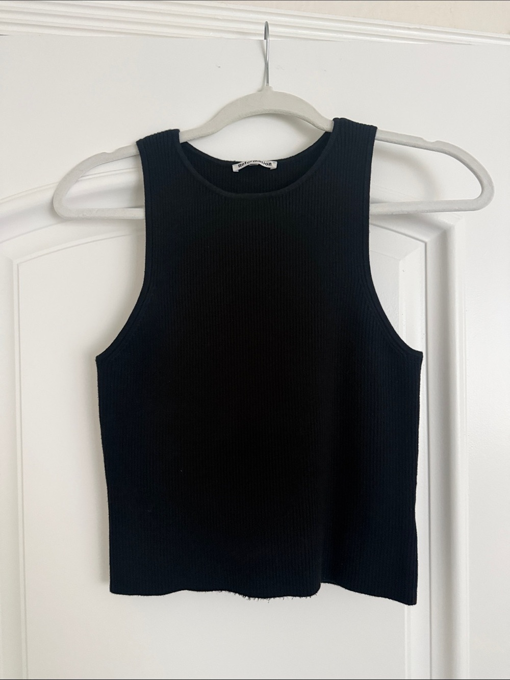Reformation Black Ribbed Tank